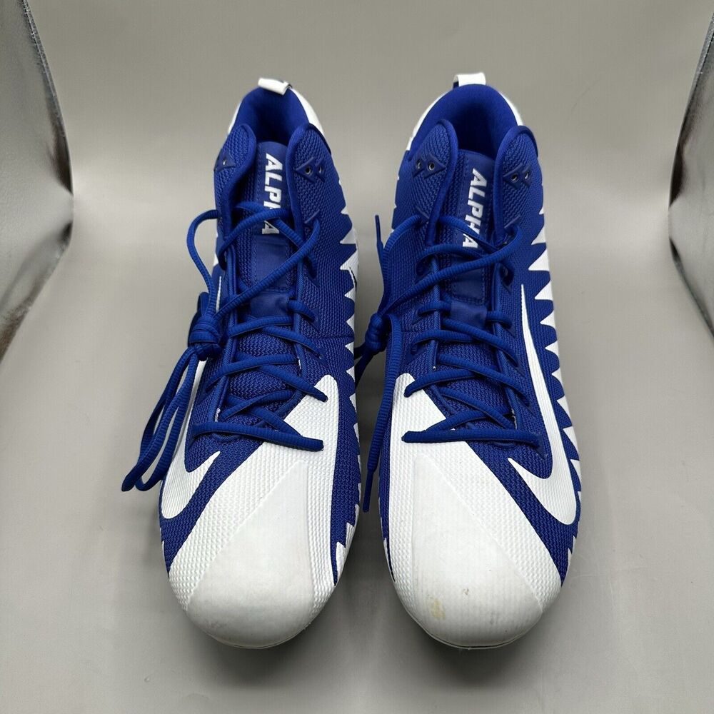 Nike Alpha Menace Pro Mid Football Cleats White Blue 866012-409 Size 15 US - Picture 4 of 10